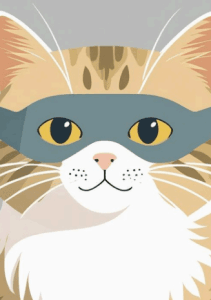 An illustrated cat, the image Marie Schweizer uses on her profile